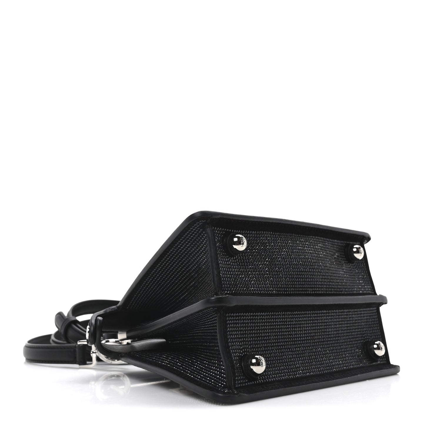 Crystal Shiny Nappa FF Petite Peekaboo I SEE U Satchel Black