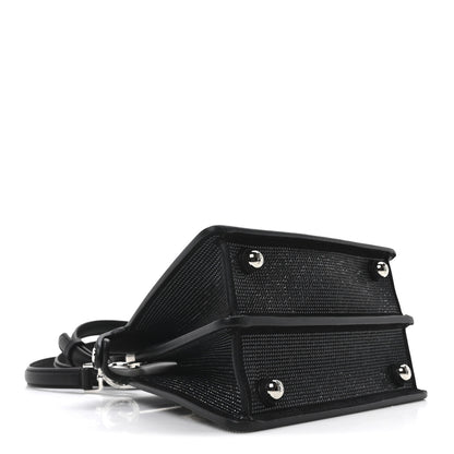 Fendi Crystal Shiny Nappa FF Petite Peekaboo I SEE U Satchel Black 4 of 9