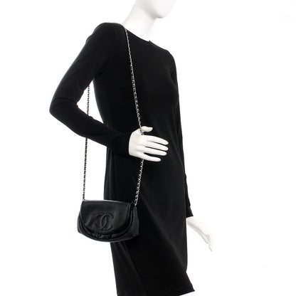 Chanel Caviar Half Moon Wallet On Chain WOC Black 2 of 8
