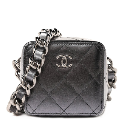 Chanel Gradient Metallic Lambskin Quilted Like A Wallet Clutch With Chain Silver Purple 1 of 8