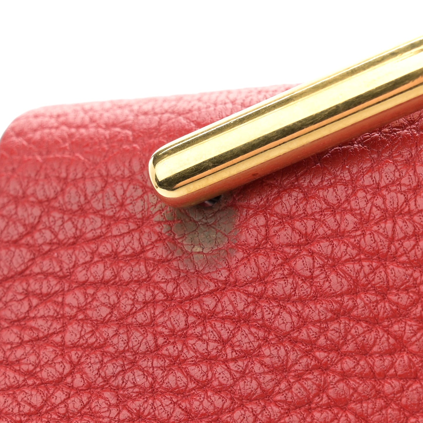 Grained Lambskin Drew Shoulder Bag Plaid Red