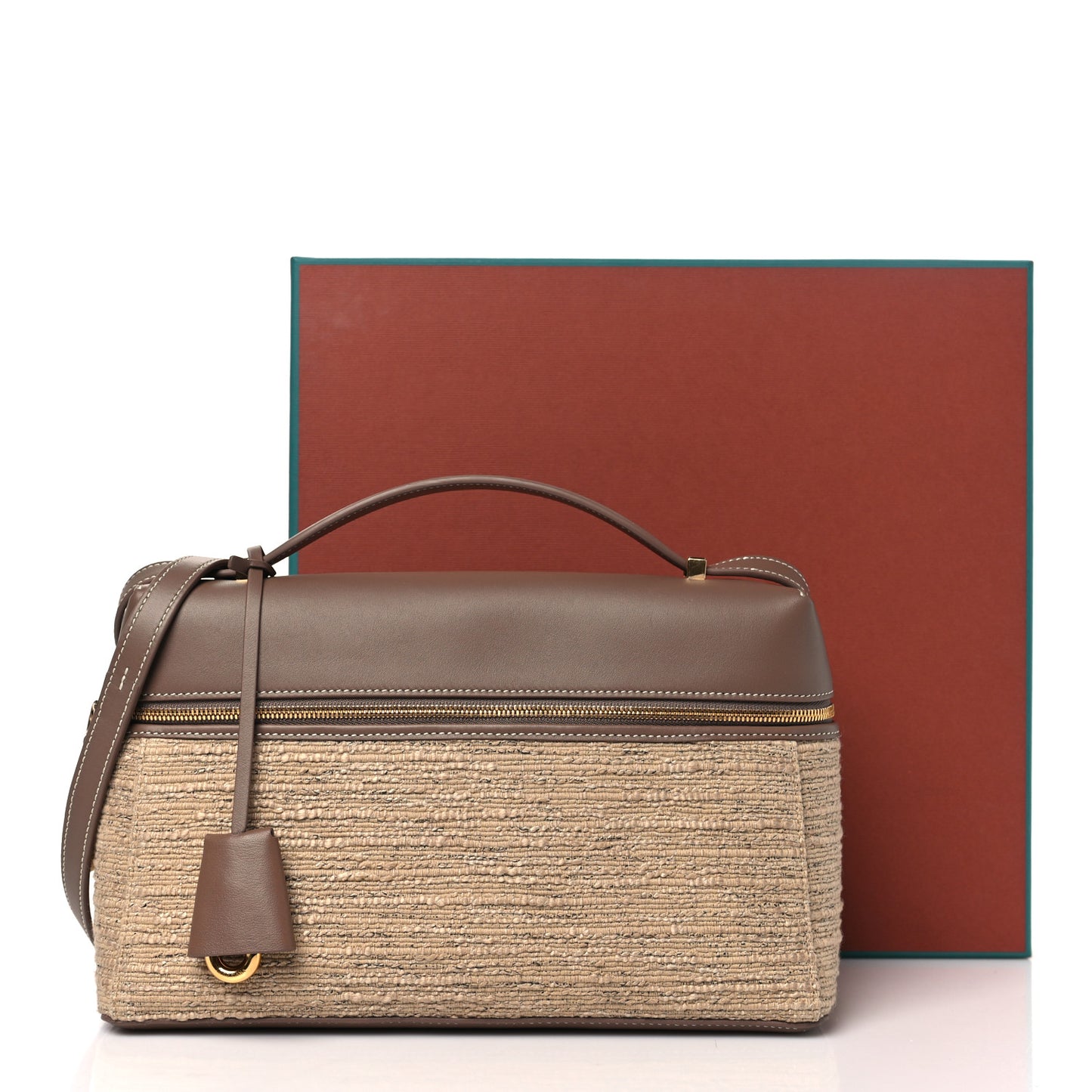 Calfskin Cotton Linen L27 Extra Pocket Bag Natural Light Beige