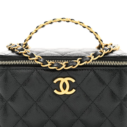 Chanel Shiny Caviar Quilted Pick Me Up Vanity Case Black 8 of 17