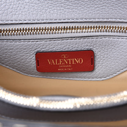 Valentino Garavani Grained Calfskin Small Rockstud Double Bag Pastel Grey 6 of 13