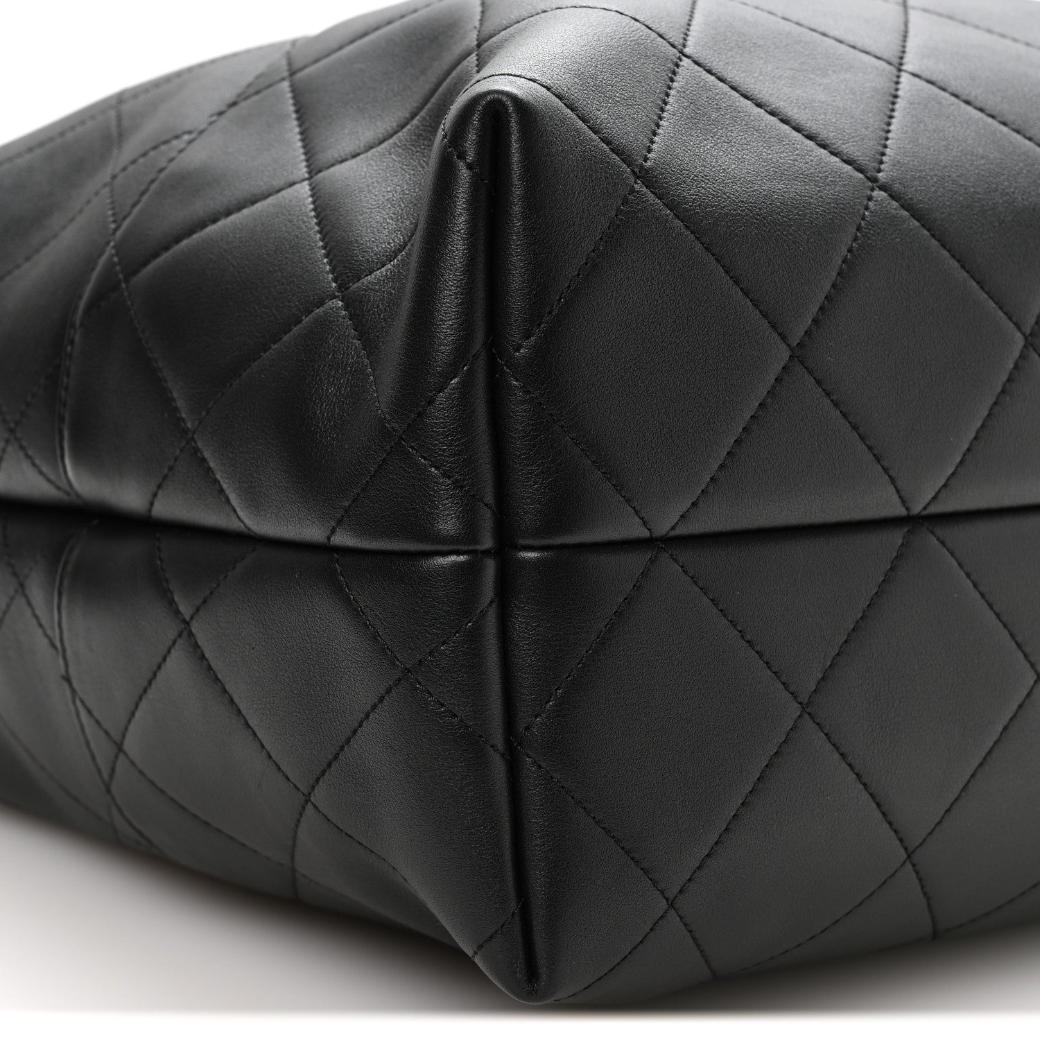 Chanel Calfskin Quilted Large Coco Base Shopping Bag Black 9 of 10