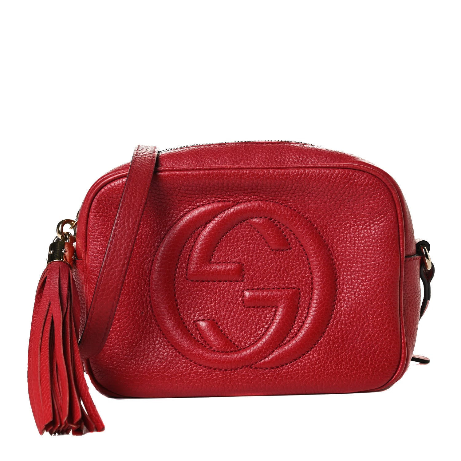Gucci Pebbled Calfskin Small Soho Disco Bag Tabasco Red 1 of 16