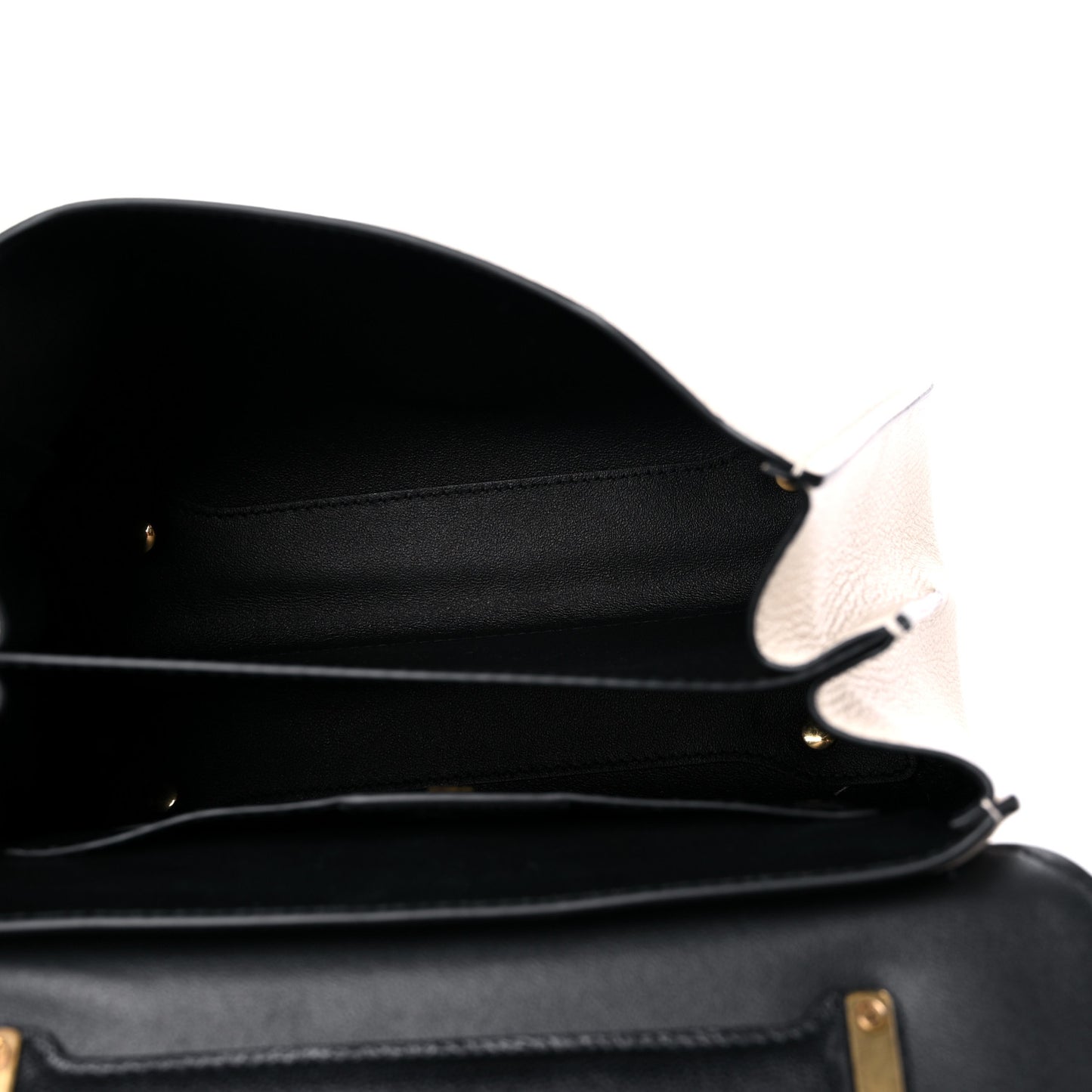 Calfskin Small Margot Top Handle Satchel Bone Black