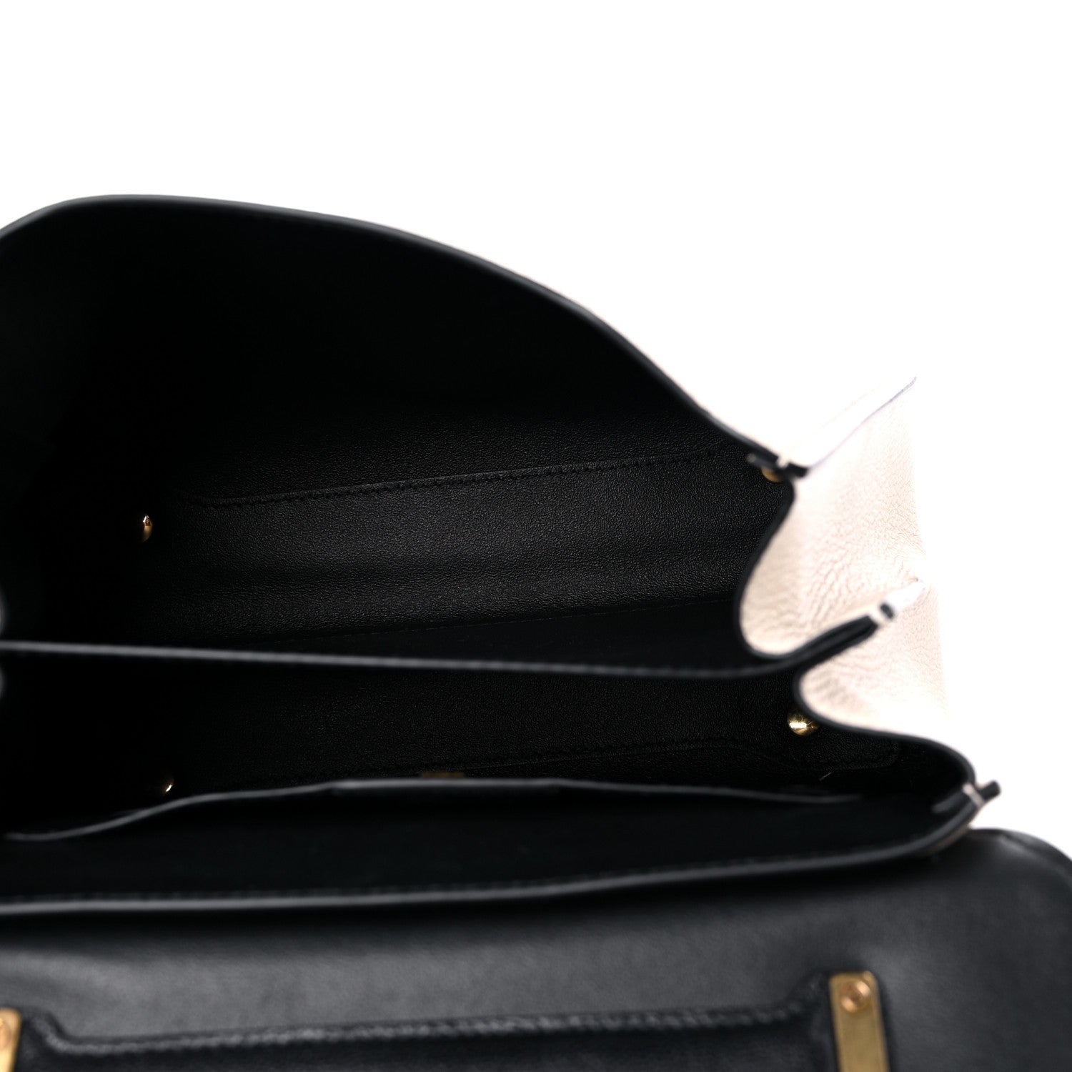 Salvatore Ferragamo Calfskin Small Margot Top Handle Satchel Bone Black 5 of 8