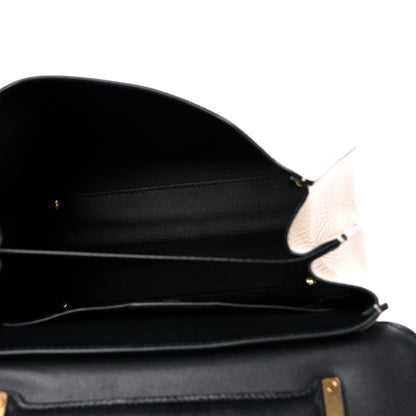 Salvatore Ferragamo Calfskin Small Margot Top Handle Satchel Bone Black 5 of 8