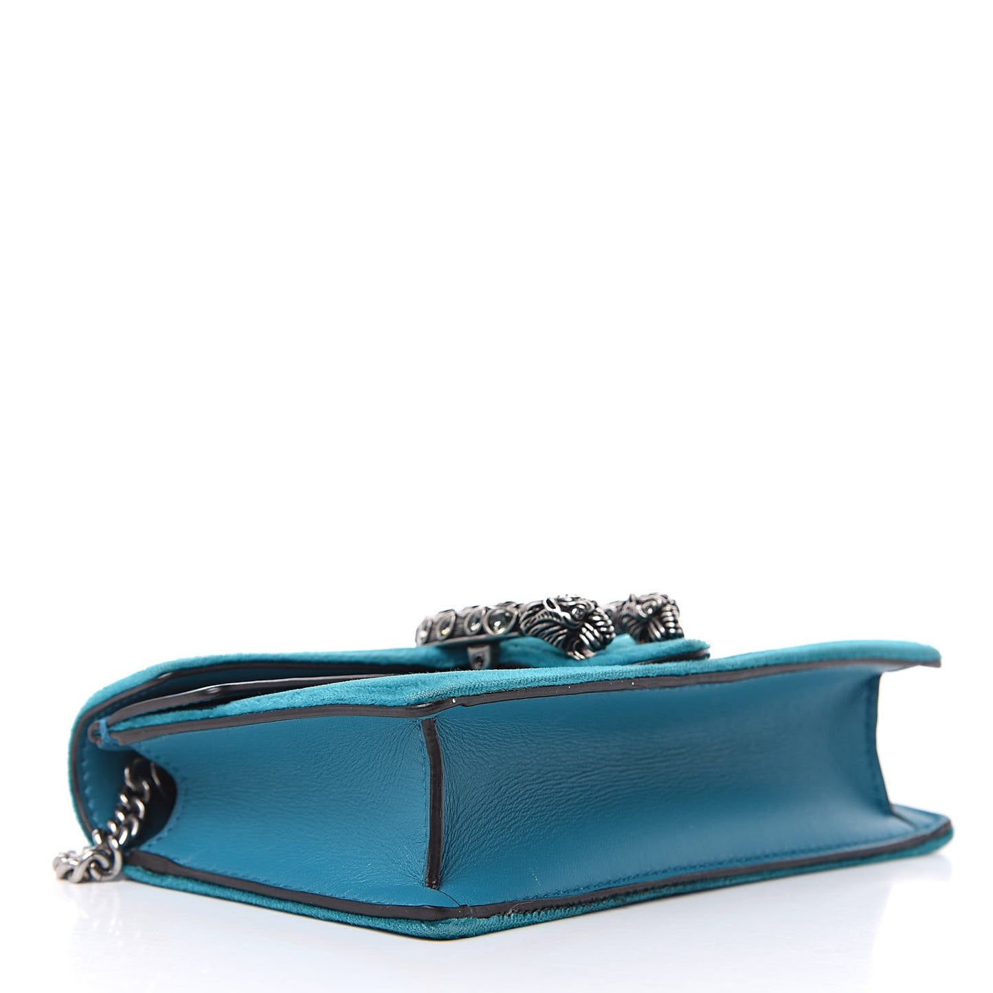 Velvet Super Mini Dionysus Shoulder Bag Pavone Cyan