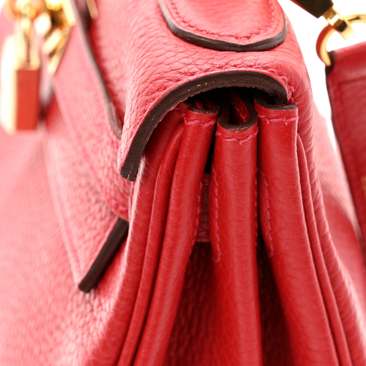 Hermes Taurillon Clemence Kelly Retourne 28 Rouge Casaque 11 of 13