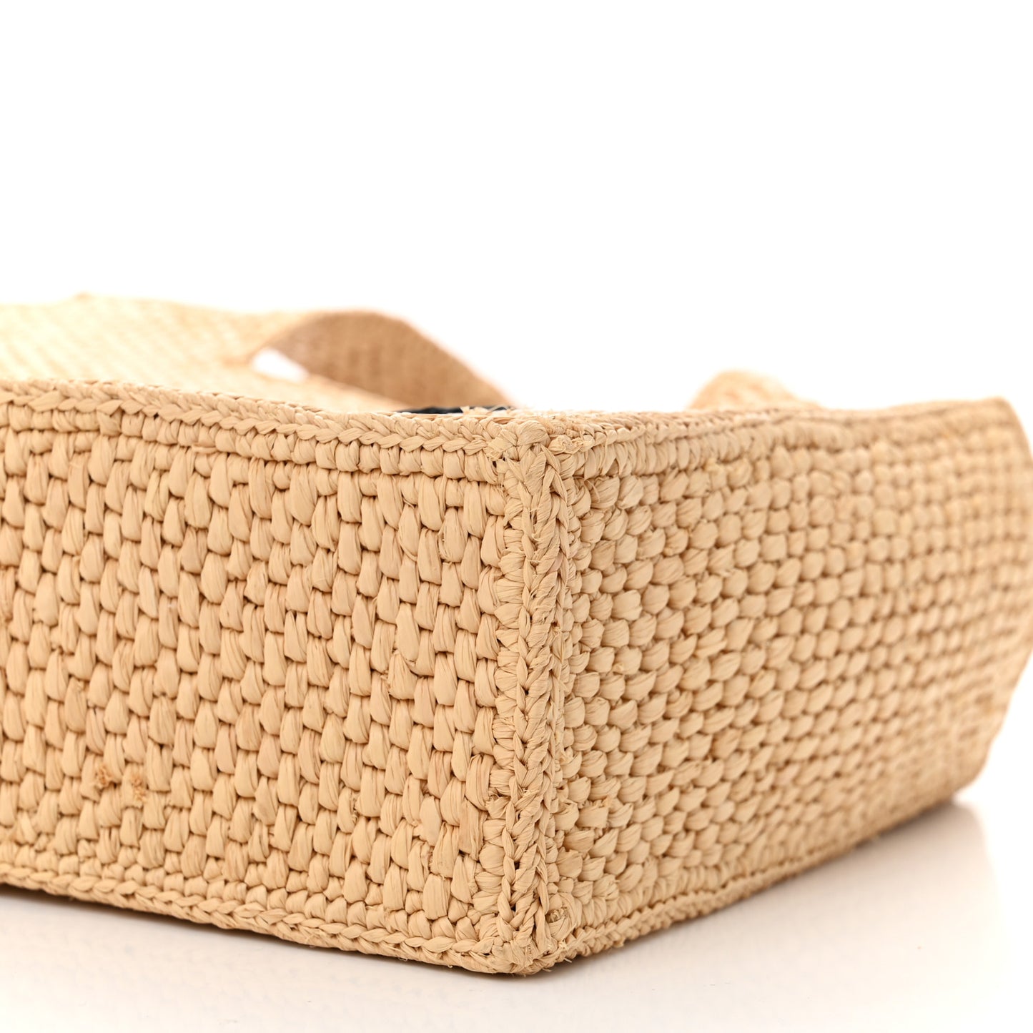 X PAULA'S IBIZA Raffia Font Tote Natural Tan