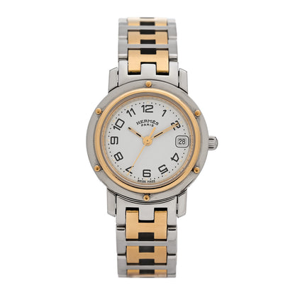 Hermes Stainless Steel 24mm Clipper Quartz Watch Gold 1 of 4