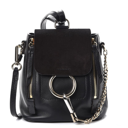 Chloe Suede Calfskin Mini Faye Backpack Black 1 of 10