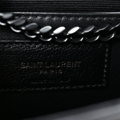 Saint Laurent Grain De Poudre Small Monogram Monochrome Kate Satchel Black 7 of 11