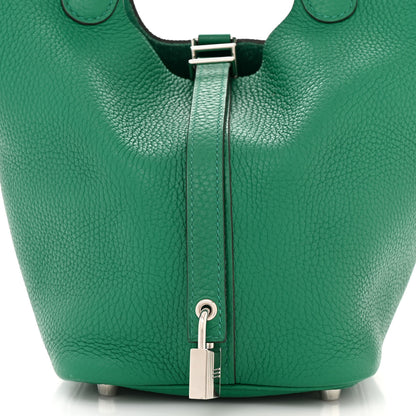 Hermes Taurillon Maurice Picotin Lock 18 PM Vert Jade 8 of 11