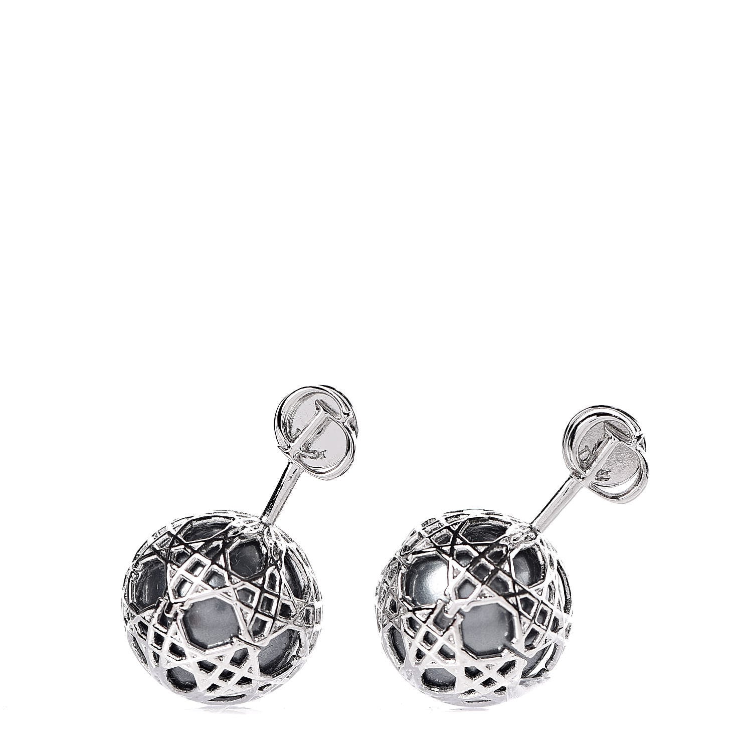 Christian Dior Pearl Secret Cannage Mise En Dior Tribales Earrings Silver 1 of 4