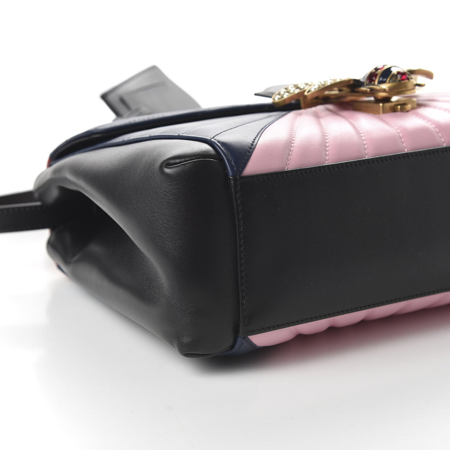 Calfskin Bamboo Trapuntata Queen Margaret Top Handle Bag Blue Agata Hibiscus Red Mystic White Sugar Pink