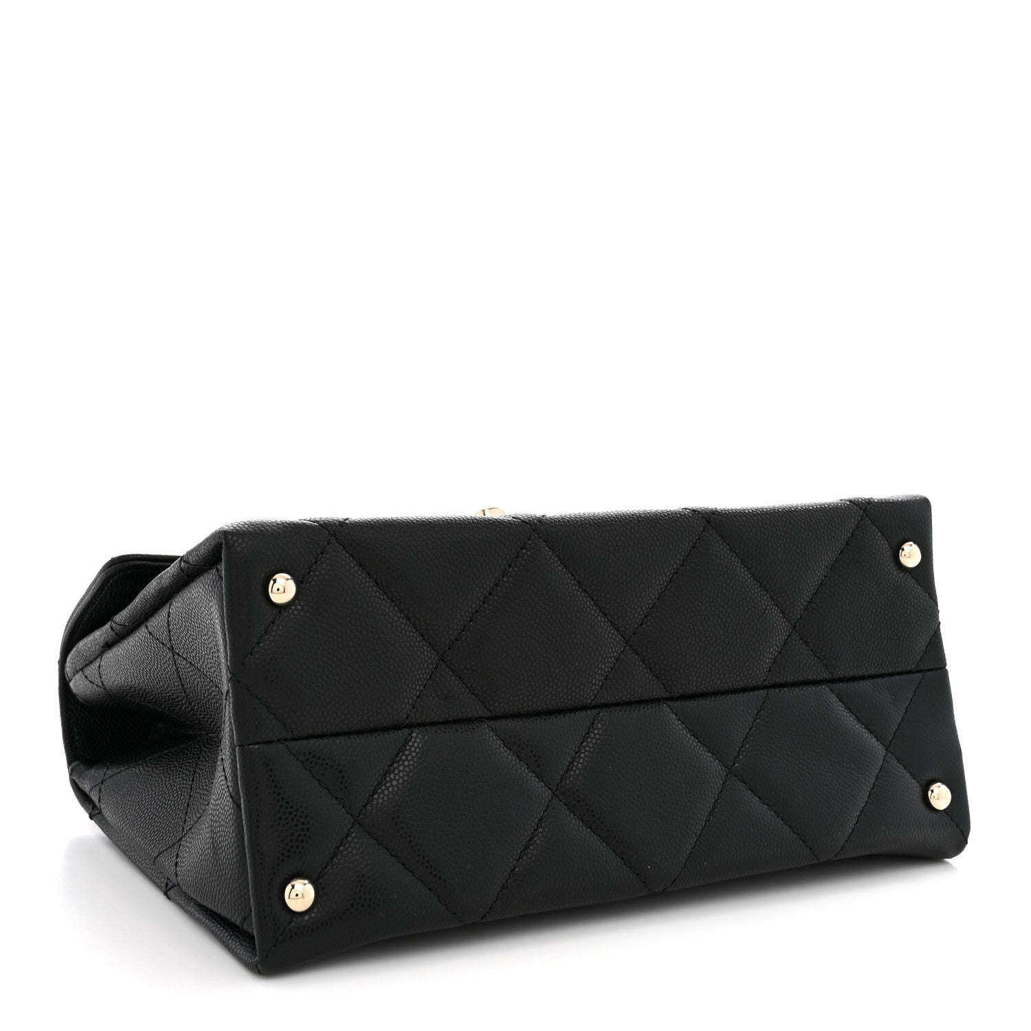 Chanel Caviar Quilted Retro Mini Twist Top Handle Clutch Flap Black 4 of 10