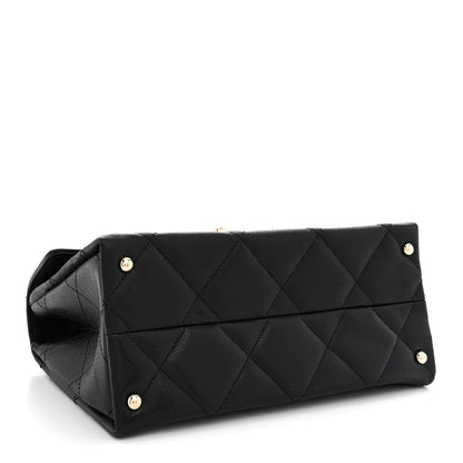 Chanel Caviar Quilted Retro Mini Twist Top Handle Clutch Flap Black 4 of 10
