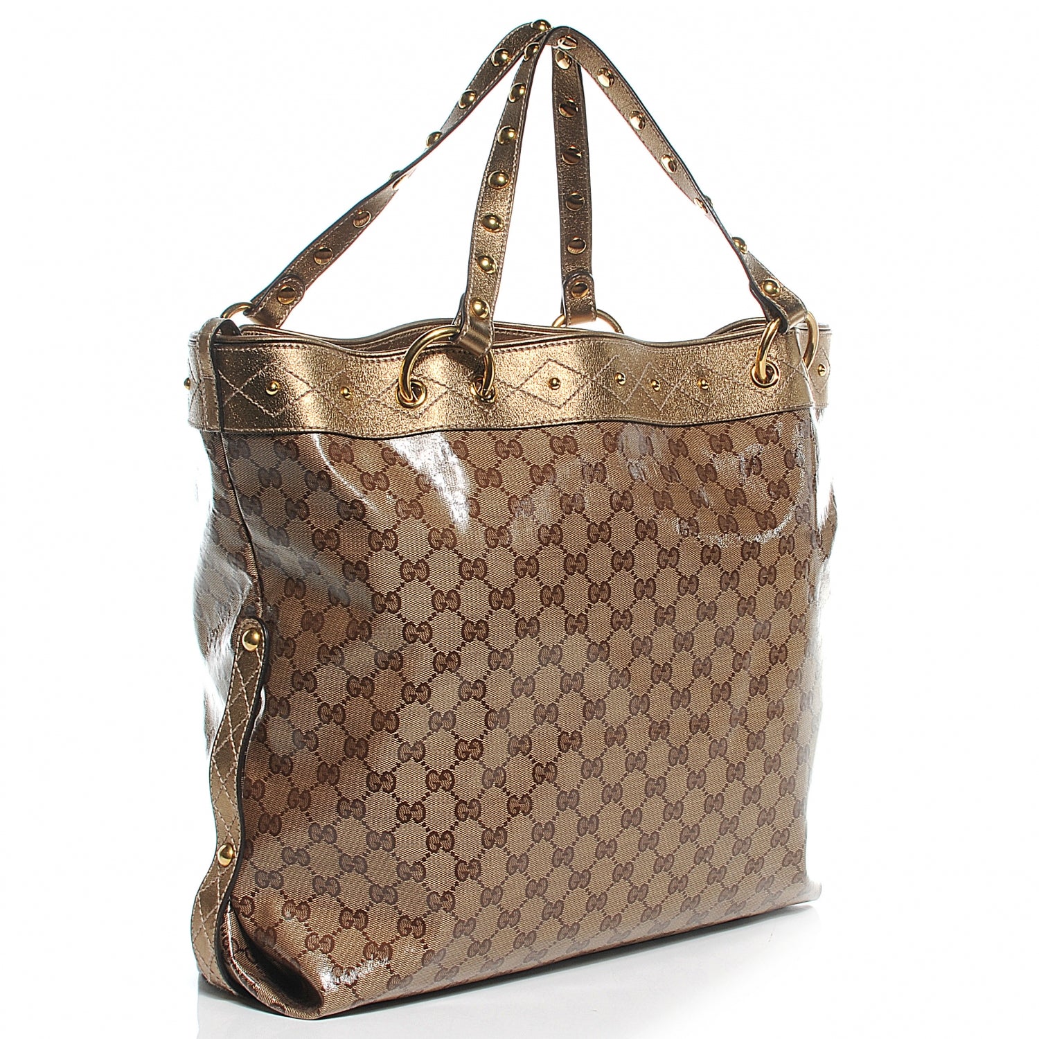 Gucci Crystal Monogram Studded Irina Tote 7 of 12