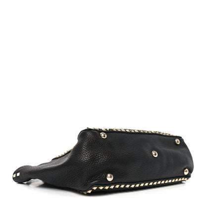 Valentino Garavani Pebbled Calfskin Medium Rockstud Tote Black 4 of 11