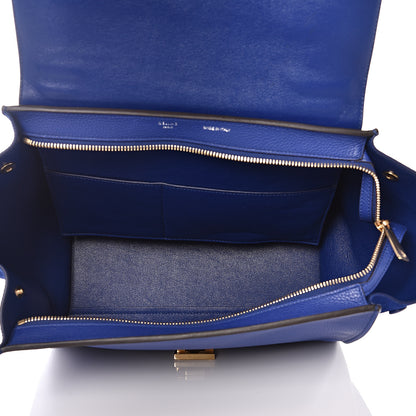 Celine Drummed Calfskin Suede Small Trapeze Indigo 4 of 10