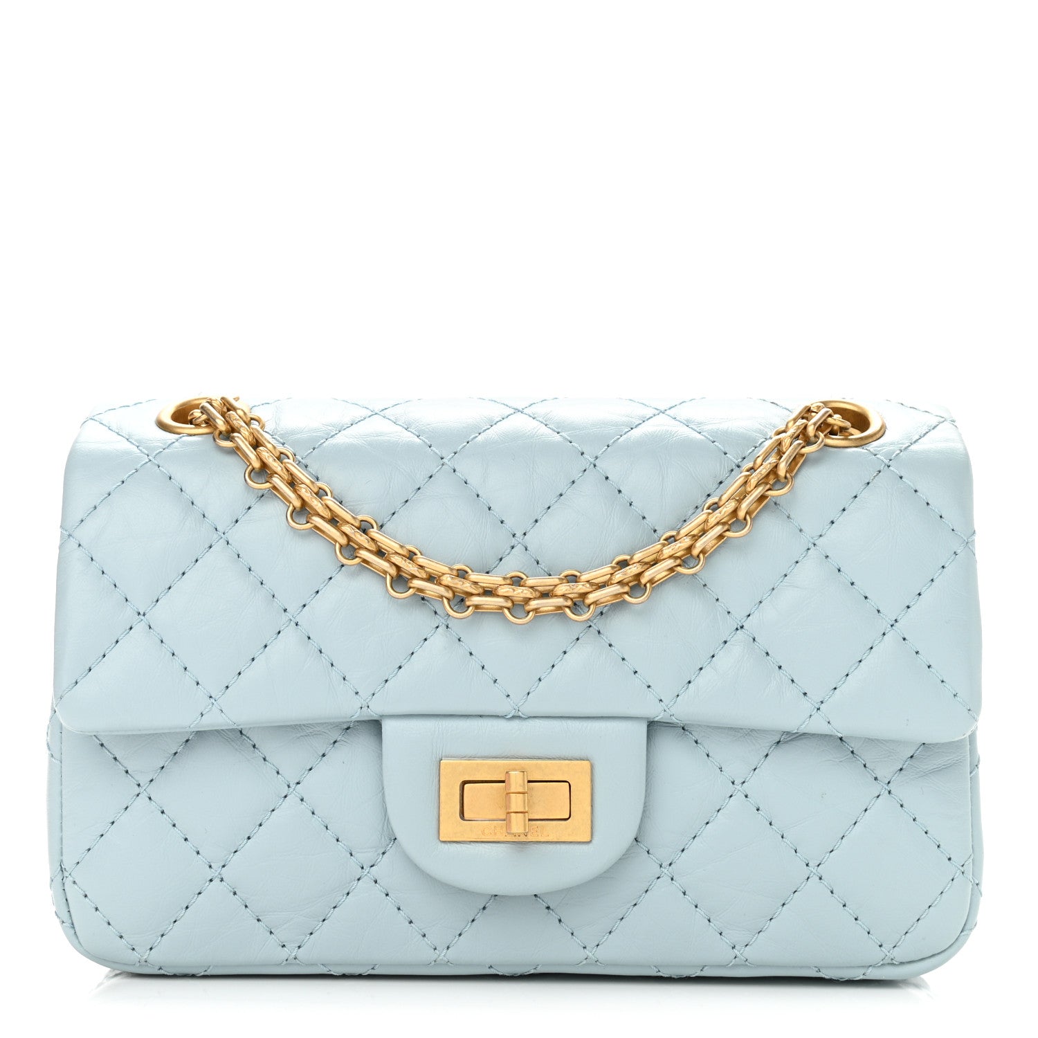 Chanel Aged Calfskin Quilted 2.55 Reissue Mini Flap Light Blue 1 of 10