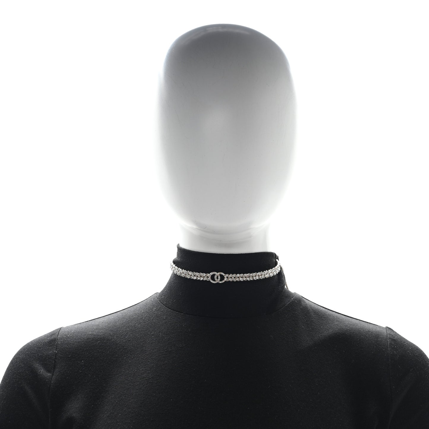 Crystal Sparkling Wheat CC Choker Necklace Gold