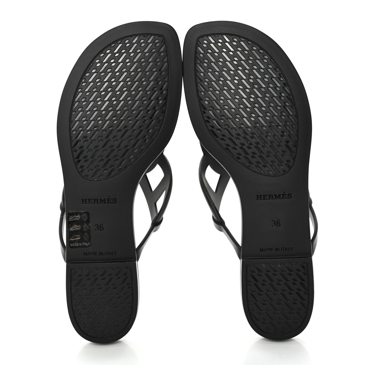 Hermes Rubber Womens Egerie Sandals 36 Black 5 of 8