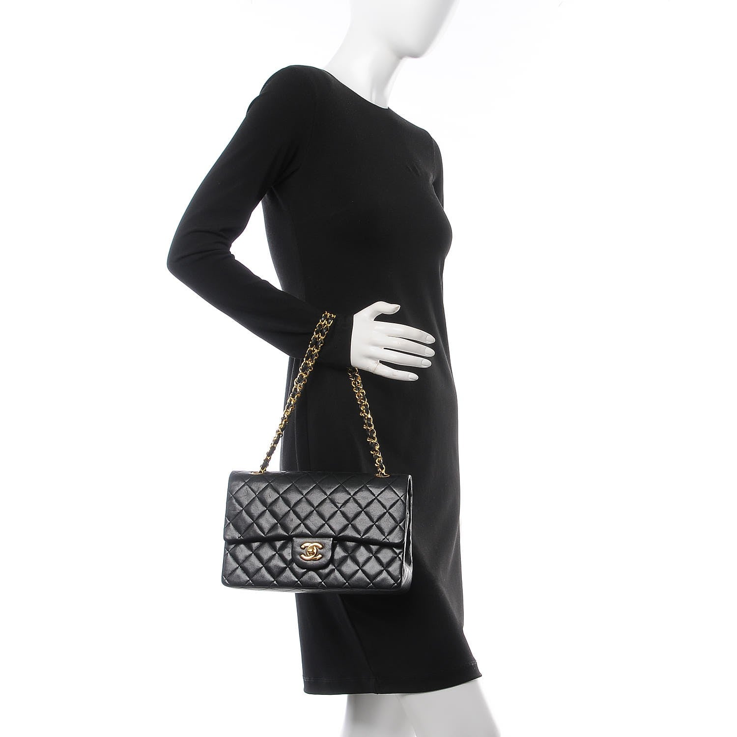 Chanel Lambskin Quilted Medium Double Flap Black 3 of 9