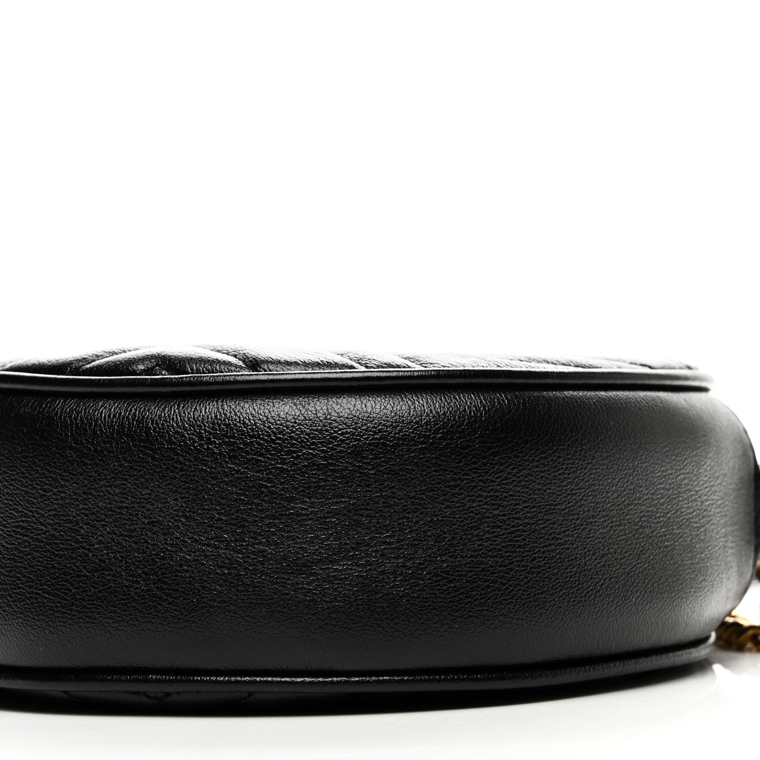 Gucci Azalea Calfskin Matelasse Heart Mini GG Marmont Round Shoulder Bag Black 10 of 10