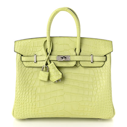 Hermes Matte Alligator Birkin 25 Jaune Bourgeon 1 of 10