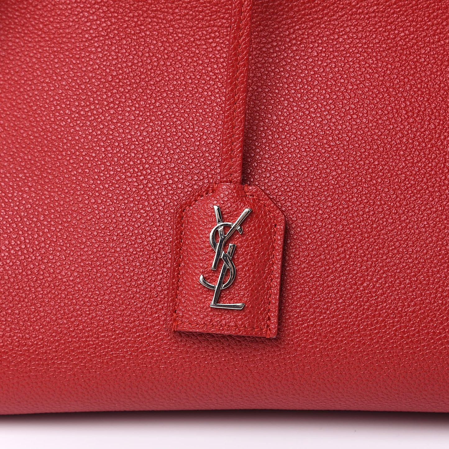 Grained Calfskin Small Cabas Rive Gauche Red