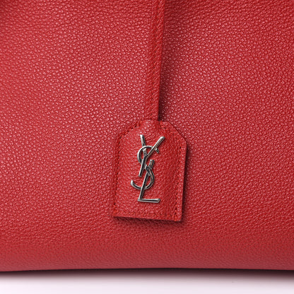 Saint Laurent Grained Calfskin Small Cabas Rive Gauche Red 14 of 14
