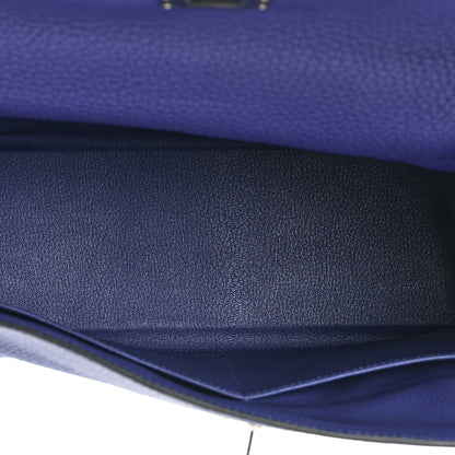 Hermes Taurillon Clemence Kelly Retourne 32 Bleu Electrique 5 of 9