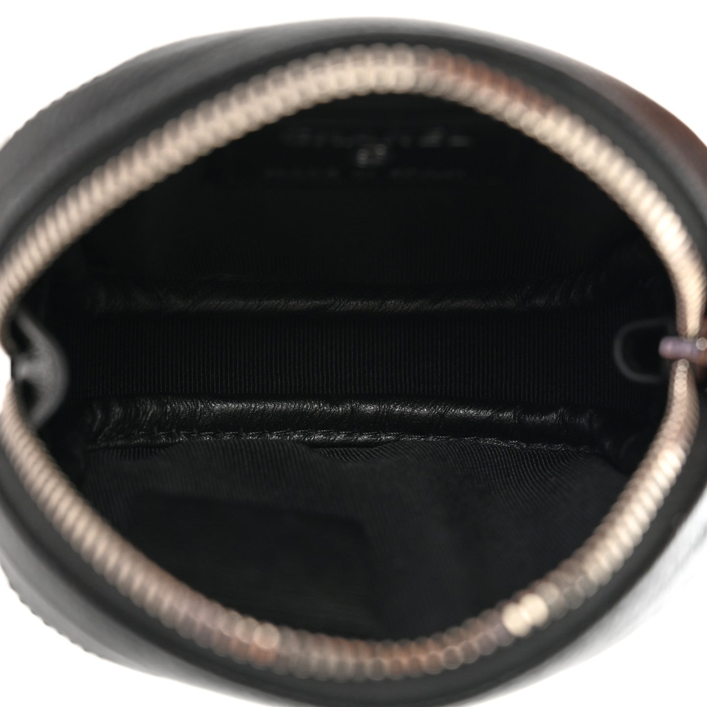 Iridescent Caviar Quilted Zip Around Classic Coin Purse Black
