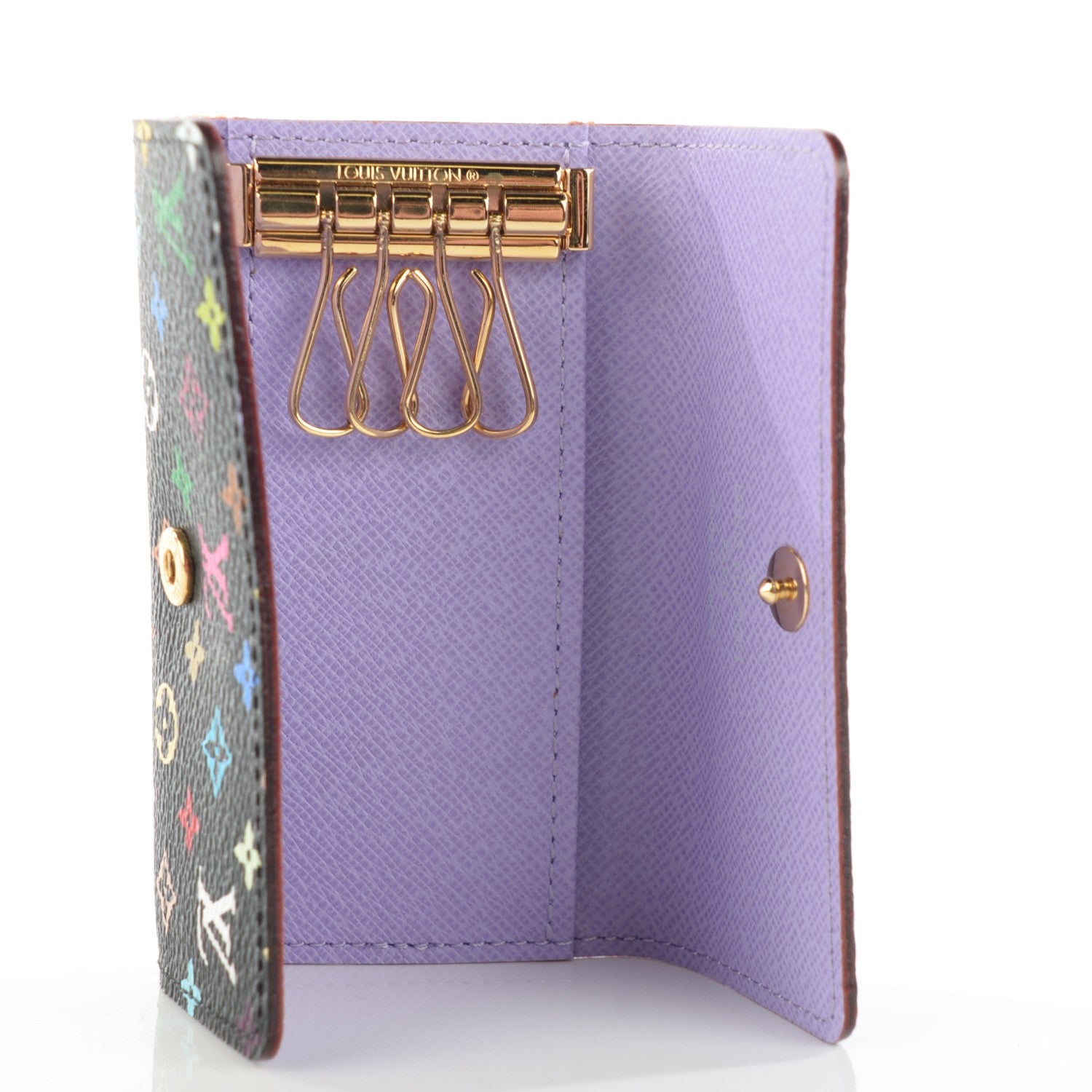 Louis Vuitton Monogram Multicolor Multicles 4 Key Holder Black Violet 7 of 7