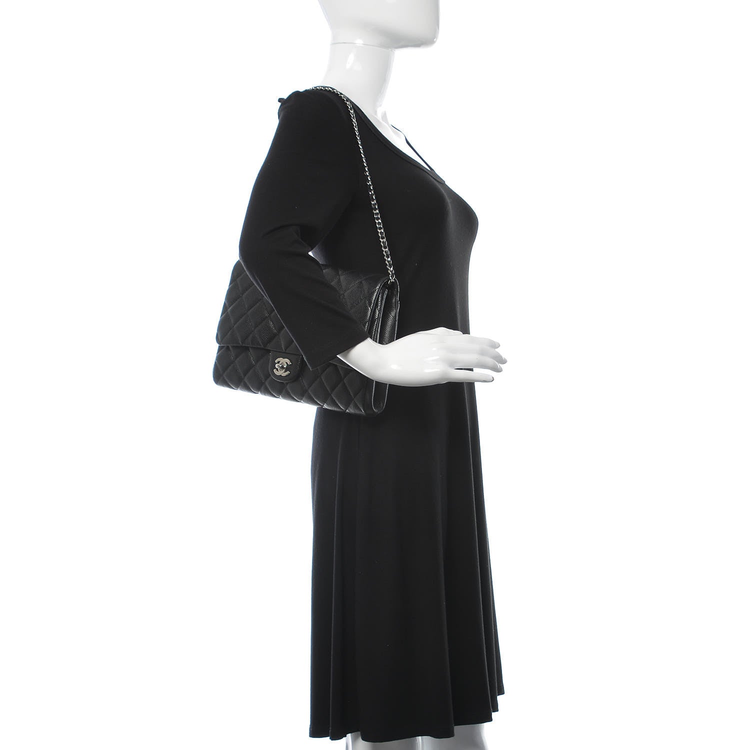 Chanel Caviar Quilted Clutch With Chain Flap Black 2 of 9