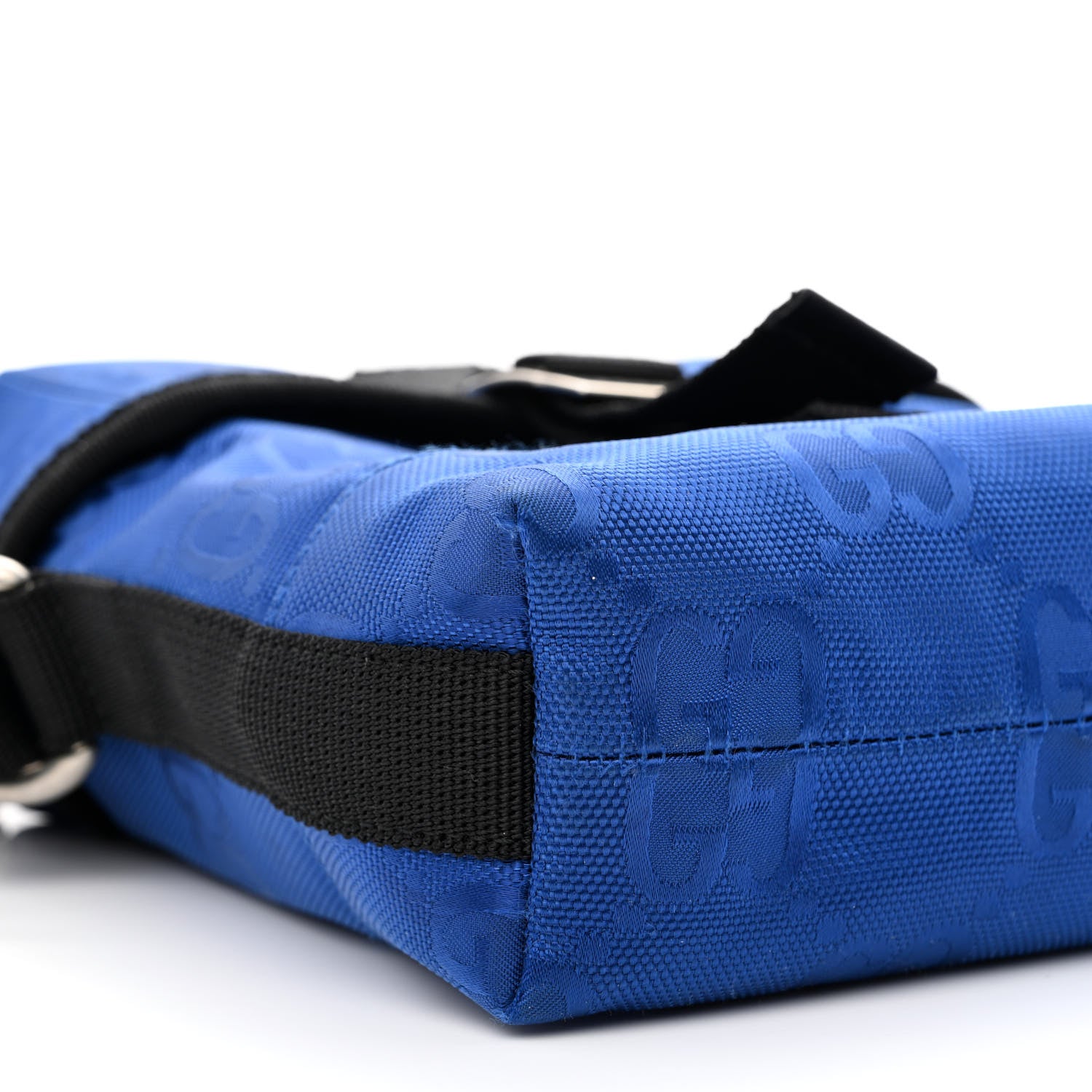 Gucci Econyl Nylon Monogram Off The Grid Messenger Bag Orient Blue Black 9 of 11