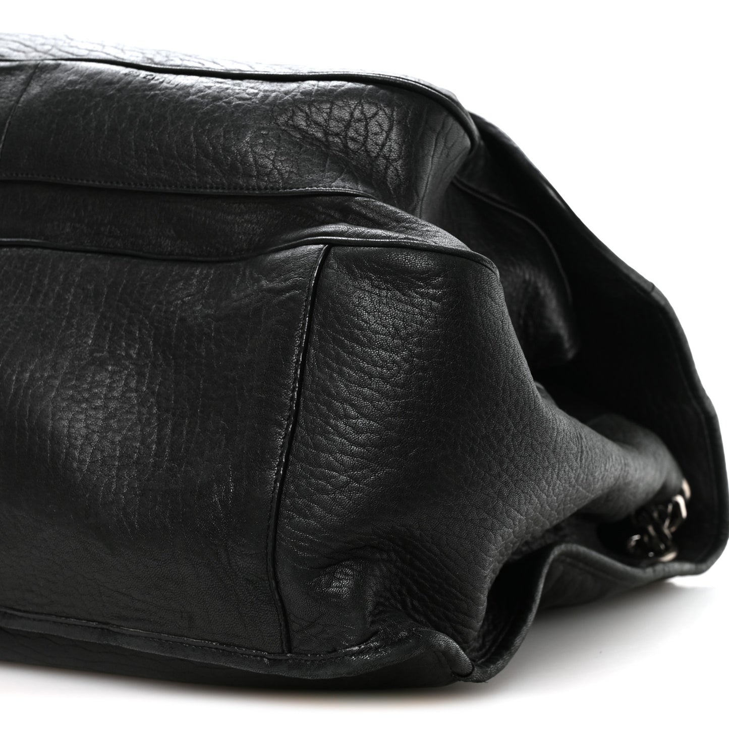 Grained Lambskin Monogram Oversized Niki Chain Satchel Black