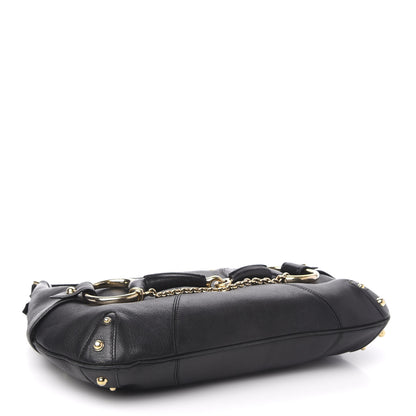 Gucci Calfskin Horsebit Chain Hobo Black 4 of 13