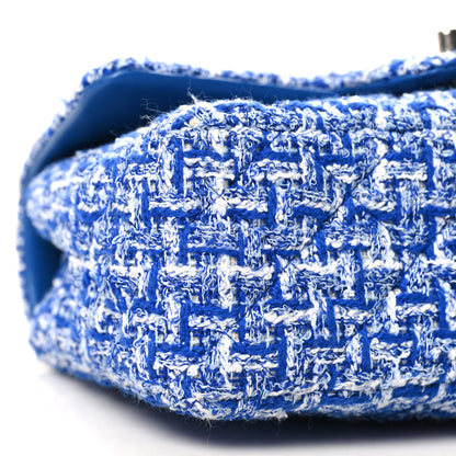 Chanel Tweed Quilted Mini Rectangular Flap Blue White 9 of 10