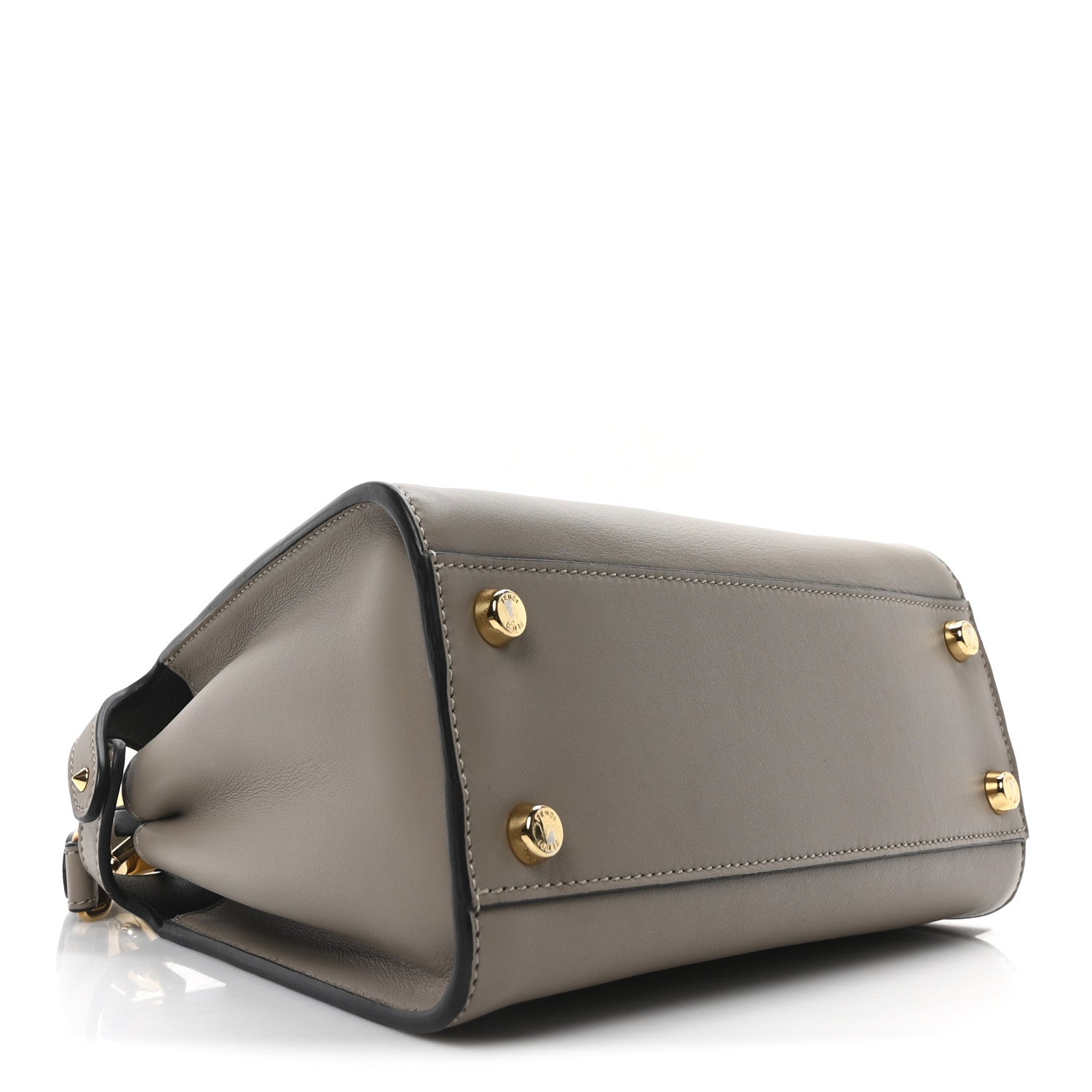 Fendi Vitello Tahiti Burro Medium Peekaboo Iconic Essentially Satchel Tortora Black 4 of 9