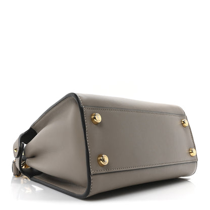 Fendi Vitello Tahiti Burro Medium Peekaboo Iconic Essentially Satchel Tortora Black 4 of 9