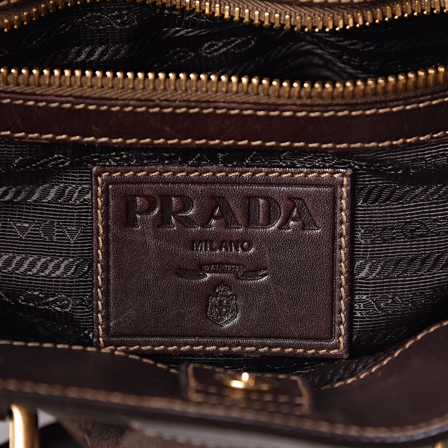 Jacquard Logo Tote Brown
