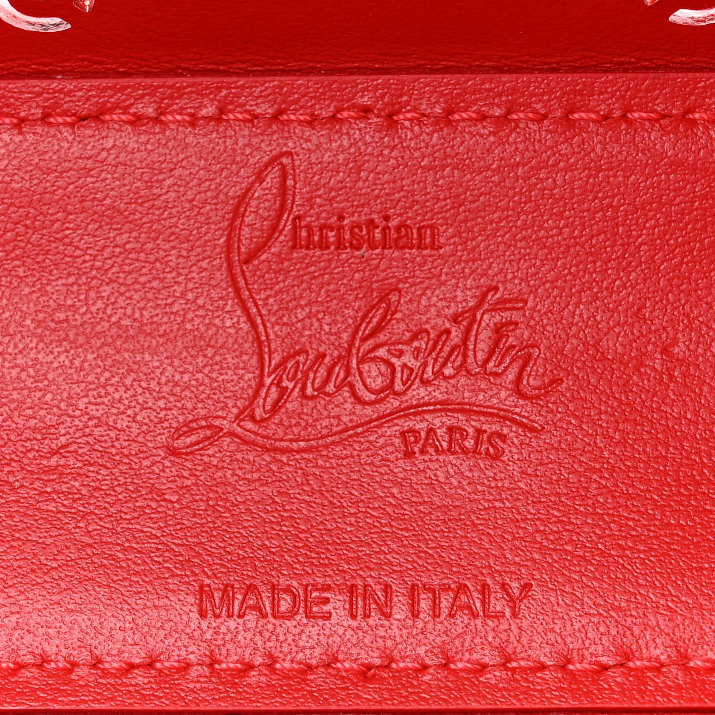 Calfskin Empire Loubinthesky Loubila Chain Clutch Bianco Loubi