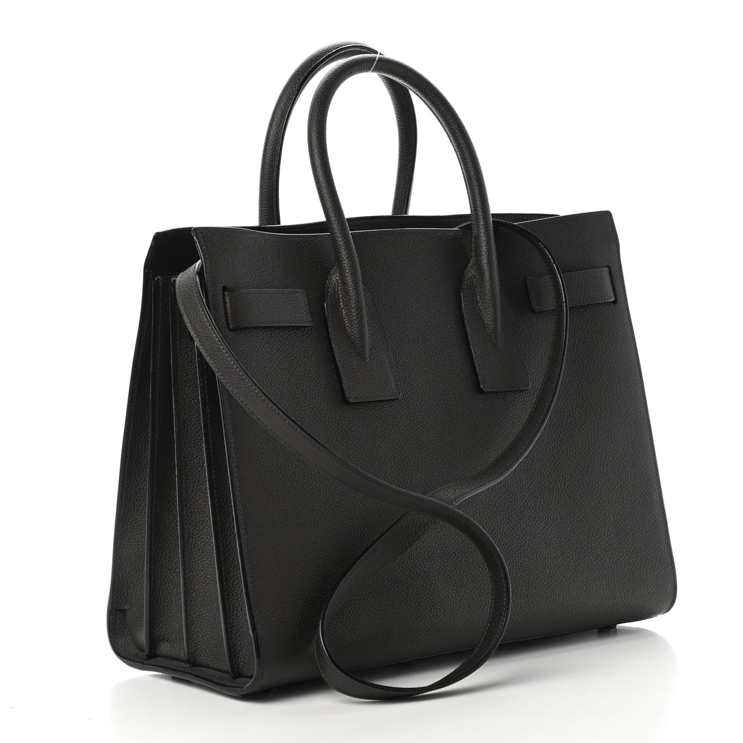 Grained Calfskin Small Sac De Jour Black
