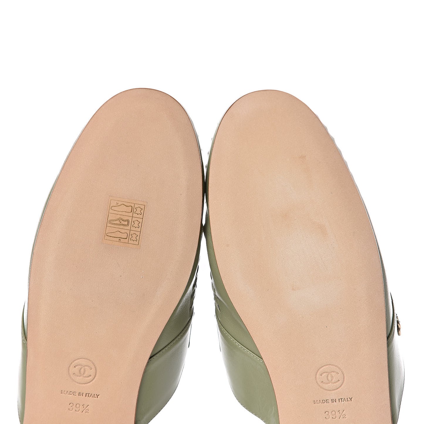Lambskin Kangaroo Mules 39.5 Light Green