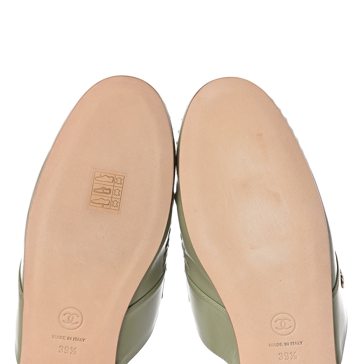 Chanel Lambskin Kangaroo Mules 39.5 Light Green 9 of 10